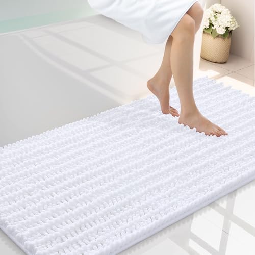 Smiry Bathroom Rugs 47X24, Extra Soft Rubber Backing Chenille Bath Mats by Smiry