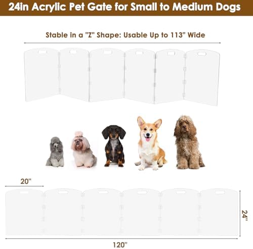 Modern Frame Clear Acrylic Freestanding Pet Gate - Image 4