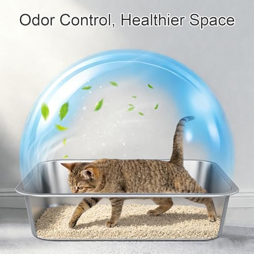 Small Stainless Steel Cat Litter Box - Image 3