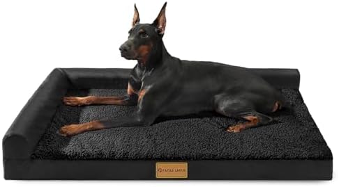 Patas Lague Orthopedic Large Dog Bed Washable Pet Sofa Bed 36''X24'' Black by PatasLague
