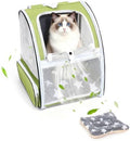 Cat Backpack Carrier with Washable Bed Mat Green Cat Carrier by Unknown