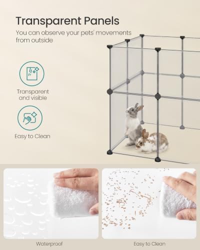 SONGMICS Clear Pet Playpen, Modular Plastic Enclosure - Image 4