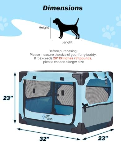 JOYTUTUS Collapsible Dog Crate, 32 Inch Portable Pet Crate - Image 2