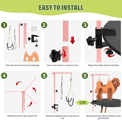 getlstub Dog Grooming Arm with Pet Grooming Hammock, Dog Grooming Stand with - Image 7