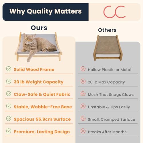 CallieCo Wooden Cat Hammock Bed Gray - Image 7