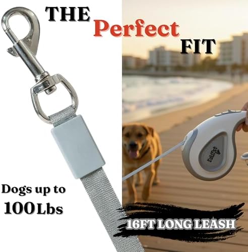 Retractable Dog Leash with Poop Bag Holder-16Ft NylonTape Retractable Leash - Image 6
