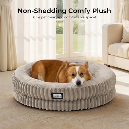BALANCE Donut Dog Bed, 30 Inches Round Dog Bed Medium Size Dogs Washable - Image 2