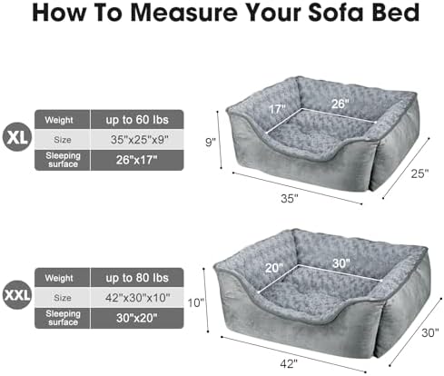 JOEJOY Rectangle Dog Bed for Large Medium Small Dogs - Image 4