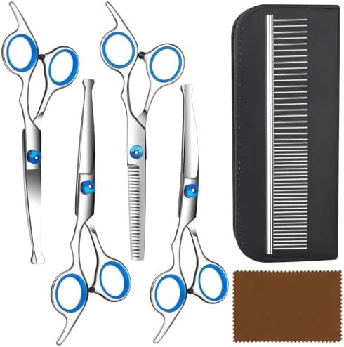 Dog Grooming Scissors Kit, 6-in-1 Stainless Steel Pet Grooming Scissors by Bpawser