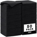 AIDEA Microfiber Cleaning Cloth Black 50PK, Cleaning Rags 12×12" by AIDEAHOME