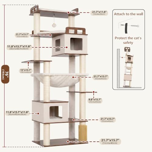 Gitelsnour Cat Tree, Wooden Multi-Level Tower - Image 6