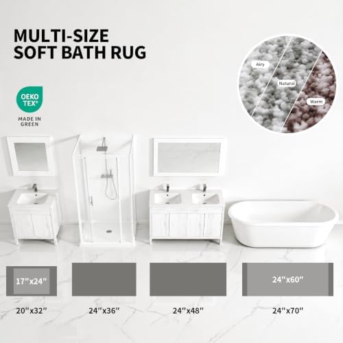 ILANGO Bathroom Rugs 60" × 24", Extra Soft Absorbent Microfiber Bath Rugs - Image 4