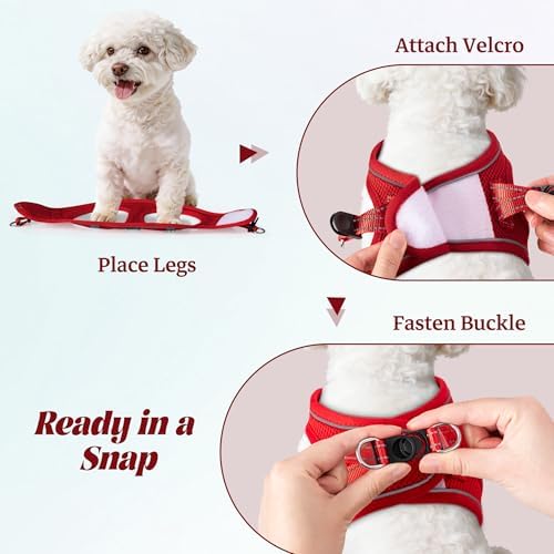 No Pull Dog Puppy Harness and Leash Set Reflective Mesh Vest X-Small - Image 4