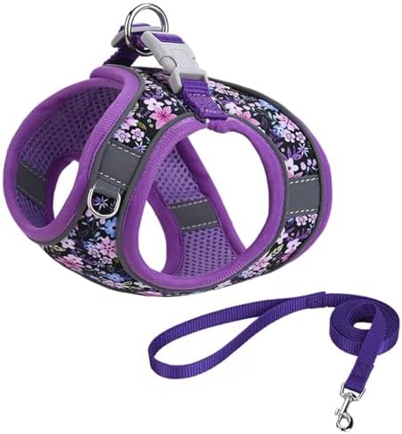 Step in Dog Harness No Pull Flower Adjustable Soft Mesh Harness - Image 2