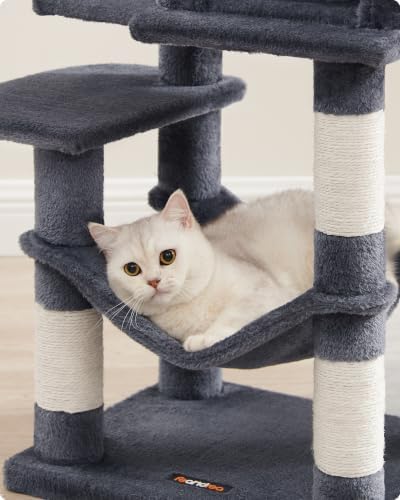 Feandrea Cat Tree, 44.1-Inch Cat Tower, Smoky Gray - Image 6