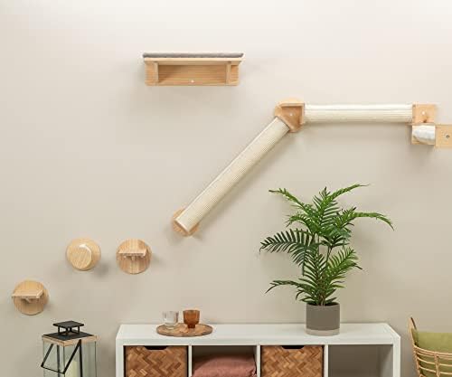 Trixie Cat Wall Furniture Set 6-7pc Cat Climbing Wall Set - Image 2