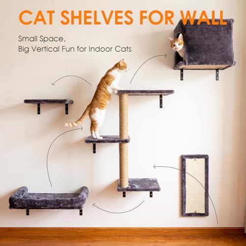 5 in 1 Cat Wall Shelves Climbing System - Image 2
