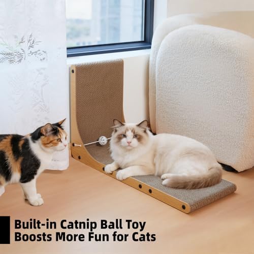 Value 2-Pack 26.8 Inch Cat Scratching Post, Premium High Density Cardboard Cat - Image 6