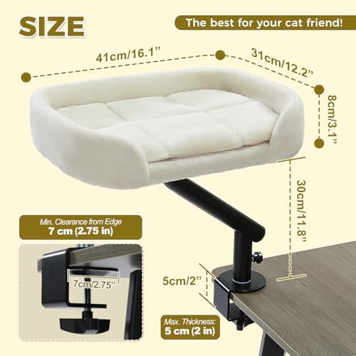 PAWZ Road Cat Desk Bed 360°Rotating Supports to 50 Lbs Cozy Nest - Image 2
