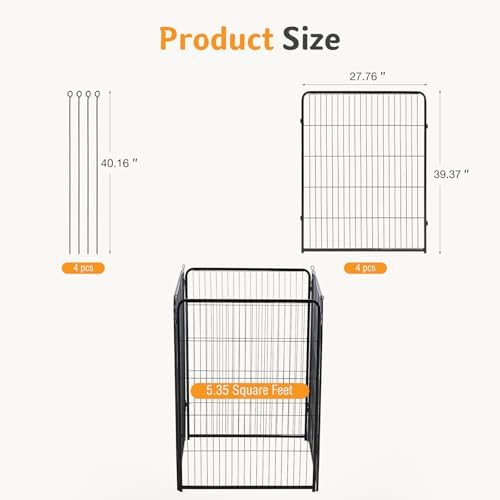 NEWBULIG Dog Playpen Indoor 4 Panels 40 Inch, Metal Outdoor Dog Fence Pen - Image 6