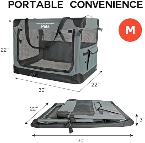 Ashfield & Harkness Collapsible Soft Dog Crate 30" - Image 2