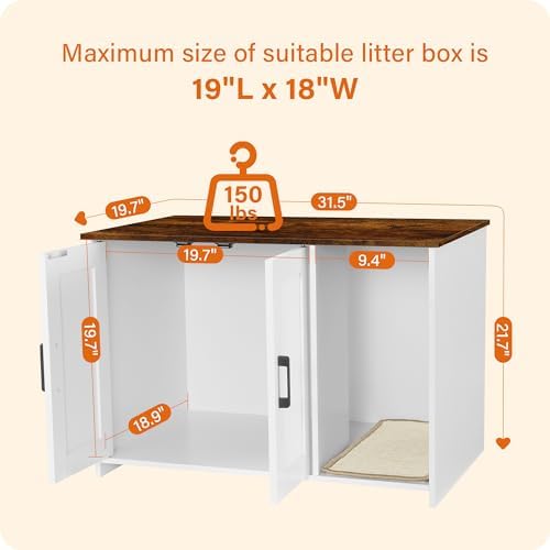 DWANTON Cat Litter Box Enclosure, - Image 6