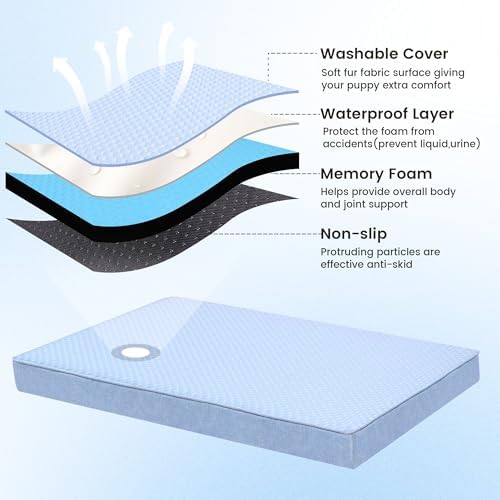 Cooling Dog Beds for Dogs, Orthopedic Memory Foam Dog Bed，Washable Pet Beds for - Image 4