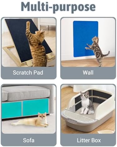 BNOSDM Cat Nail File Scratcher, 6 Pack Replaceable Stickyback Sandpaper - Image 4