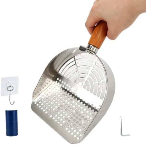 Cat Litter Scoop with Dual Sifter Holes, 304 Stainless Steel Litter Box Scooper by Unknown