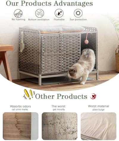 SETVSON Cat Litter Box Enclosure Furniture - Image 3