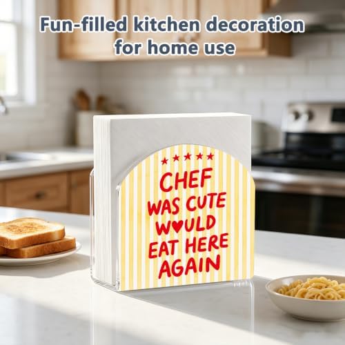 Cute Chef Print Acrylic Napkin Holder - Image 3