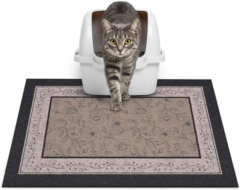 Glittme Cat Litter Mat 24"x15" Non-Slip Washable Trapping Mat by Glittme