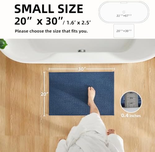 TYUU Bathroom Rugs Non Slip Washable, Super Absorbent Thin Bath Mat Small Quick - Image 2