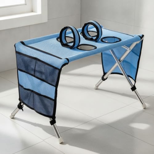 Grooming Table with Storage Pockets | Sturdy Stainless Steel Frame, Breathable - Image 7