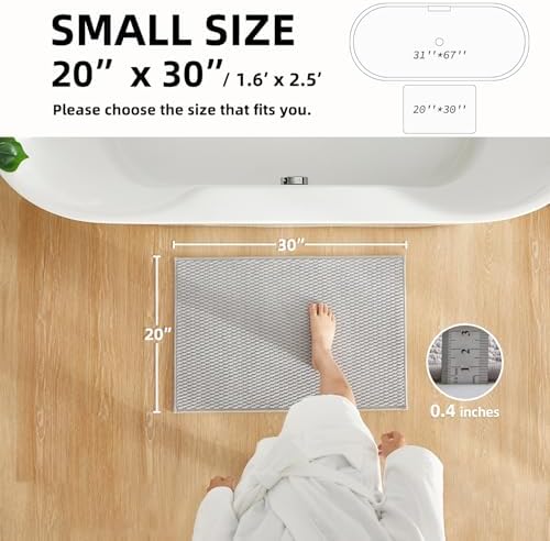 TYUU Bathroom Rugs Non Slip Washable, Super Absorbent Thin Bath Mat Small Quick - Image 2