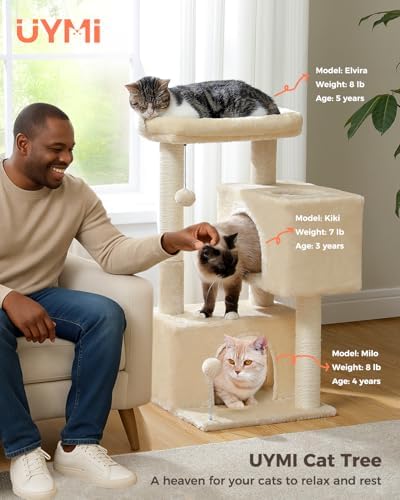 Small Cat Tree for Kittens, 32 in Cat Tower - Image 2