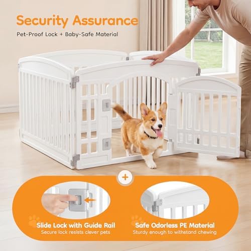 NEWBULIG Dog Playpen 24 Inch 4 Panels Plastic Pet Play Pen Fence - Image 3