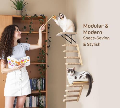Cat Wall Shelf with Curved Hammock Bed, Wall Mounted Cat Perch - Image 5