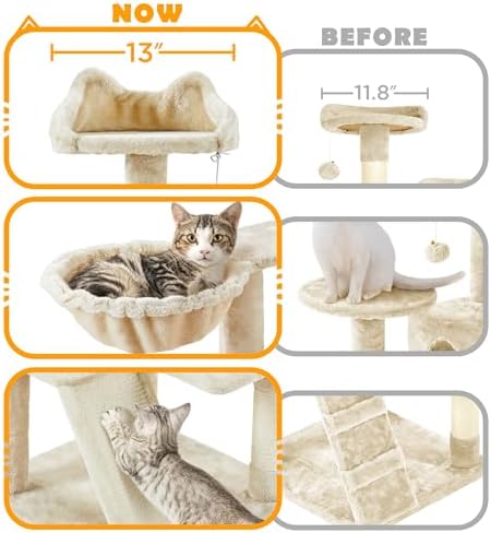 Yaheetech 57 inches Cat Tree for Indoor Cats, 2 Cat Condos, 2 Hanging Balls and - Image 4
