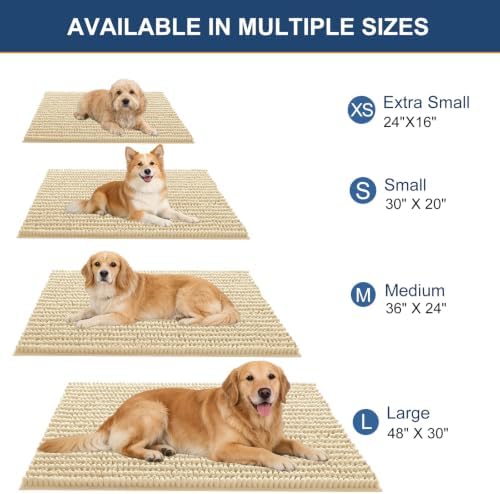OLANLY Dog Door Mat for Muddy Paws 30x20, Ultra-Absorbent Chenille Mud Mat - Image 2