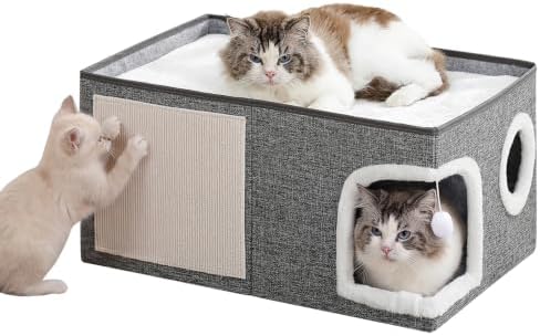 Extra-Wide Cat House for Indoor Cats, Large Cat Bed by Unknown