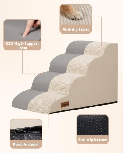 Aodisman Dog Steps for Bed or Couch, 4 Step Pet Stairs for Small Dogs & Cat - Image 5