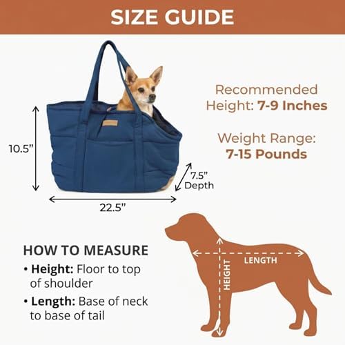 Plush Dog Purse Carrier for Small Dogs, Soft Tote, Dark Blue - Image 5