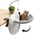 Cat Desk Bed – Reinforced Steel Clamp, Won't Collapse, Sunken Faux Fur Hammock by QUILIVIKHOME