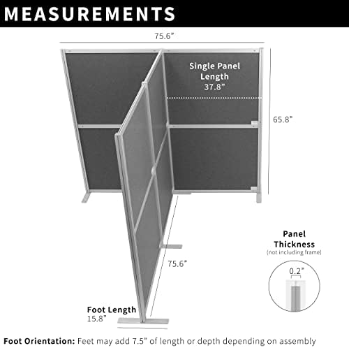 VIVO Dark Gray 66 inch High T Privacy Panel, PP-MWS63D-T - Image 3