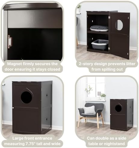 Trixie 2 Story Furniture Litter Box Enclosure, Hidden Litter Box - Image 4