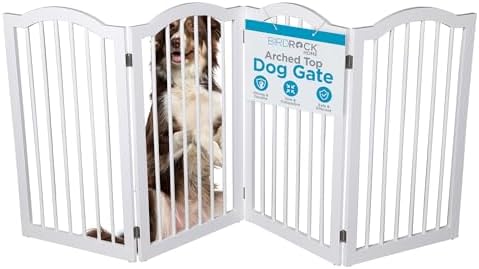 INTERNET'S BEST Arched Top Dog Gate | 4 Panel, and Porch | Portable, Extra Wide by BIRDROCKHOME