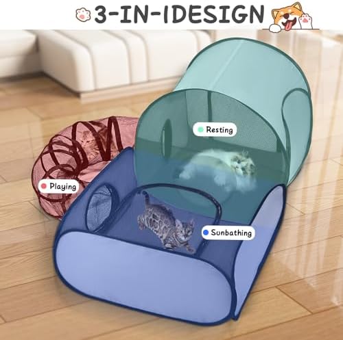 TailTastic Cat Playpen, 3-in-1 Surround Tunnel - Image 2