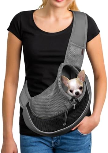 YUDODO Pet Sling Carrier for 10-15 lbs Small Dogs Puppy Crossbody Carrier by YUDODO