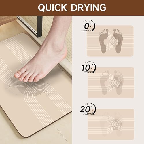 Ultra Thin Bath Mat 24"x16", Absorbent Quick Dry Washable Bath Rug - Image 3